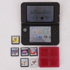 Nintendo 3DS XL Red/Black Console Bundle 6 Games