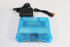 Nintendo 64 Clear Ice Sky Blue Console White LED Mod NTSC REGION FREE N64 AC AV