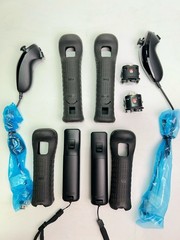 Nintendo Wii RVL-001 Black Console Motion Plus w/ Controllers Nunchuks Cords EUC