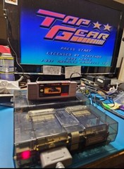 Modified SNES Console – Custom Transparent Smoke Gray Shell + Two Controllers