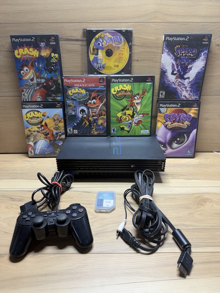 Playstation 2 Ps2 System Crash Bandicoot Spyro The Dragon PS2 Bundle Lot