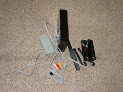 Nintendo Wii CONSOLE Black RVL-101 Sensor Bar, Controllers & Power Supply!