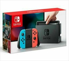 Nintendo Switch with Neon Blue and Neon Red Joy-Con Game Console