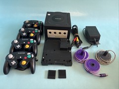 Nintendo GameCube Black Console w/ GameBoy Player + 4 Controllers Memory – WORKS