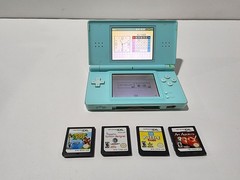Nintendo DS Lite Handheld Console – Ice Blue with 4 Games