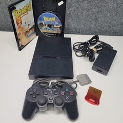 Sony PlayStation 2 Slim Black PS2 SCPH-75001 Tested Memory Card Game Controller