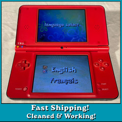 Nintendo DSi XL 25th Anniversary Super Mario Red Handheld UTL-001 Tested W Game!