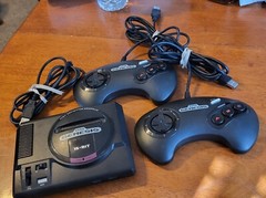 Sega Genesis Mini Console Model MK-16000 with 2 wired MK-16500 Controllers