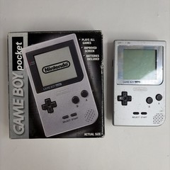 Parts Repair Nintendo Game Boy Pocket Silver Handheld MGB-001 Complete Box CIB