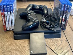 Sony PlayStation 4 Slim 500GB Console – 2 Controllers, 1 TB Seagate HD, Games