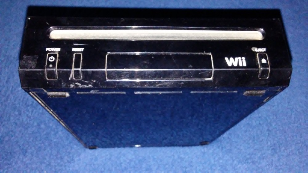 Nintendo Wii Black Console & Pink Wii Motion Plus controller TESTED WORKS GREAT