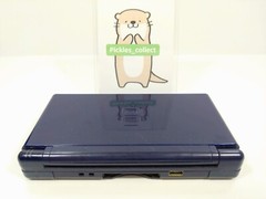 DS Lite Enamel Navy USG-001 w/GBA Connect Cover Tested Nintendo DS 0415F