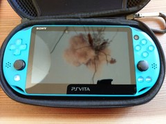 PlayStation Vita Wi-Fi Model PCH-2000 ZA23 Aqua Blue Console + USB ,Pouch Set