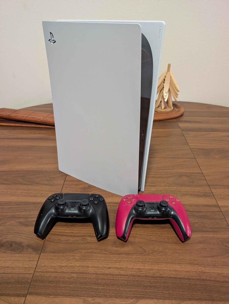 Sony PlayStation 5 Digital Edition PS5 825GB White Console w/ 2 Controllers