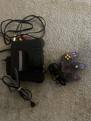 Nintendo 64 Black Console w/ Atomic Purple Controller