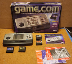 Tiger Game.Com Original Handheld Console w/ 4 Games Centipede, Arcade Classics +
