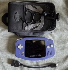 Game Boy Advance Gameboy IPS Backlit, TV Output, USB Charging w/ Carrying Case