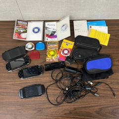 2- Sony PSP Handheld Console Lot w/ Games + Charger Cases OEM TESTED Working