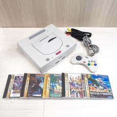 SEGA SATURN CONSOLE WHITE Bundle with 5 Games & 1 Controller Made in Japan
