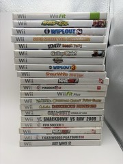 Nintendo Wii Lot Game Console Bundle with Controllers, Cables and 20 Games