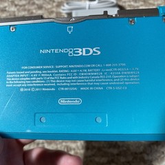 Nintendo 3DS Aqua Blue Handheld Handheld Console System CTR-001 Tested USA