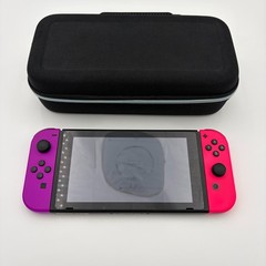 Nintendo Switch HAC-001 Handheld Neon Red/Green Joy-Con w/ Case