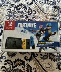 Nintendo Switch Fortnite Wildcat Bundle Console Black Yellow Blue (NO CODE)