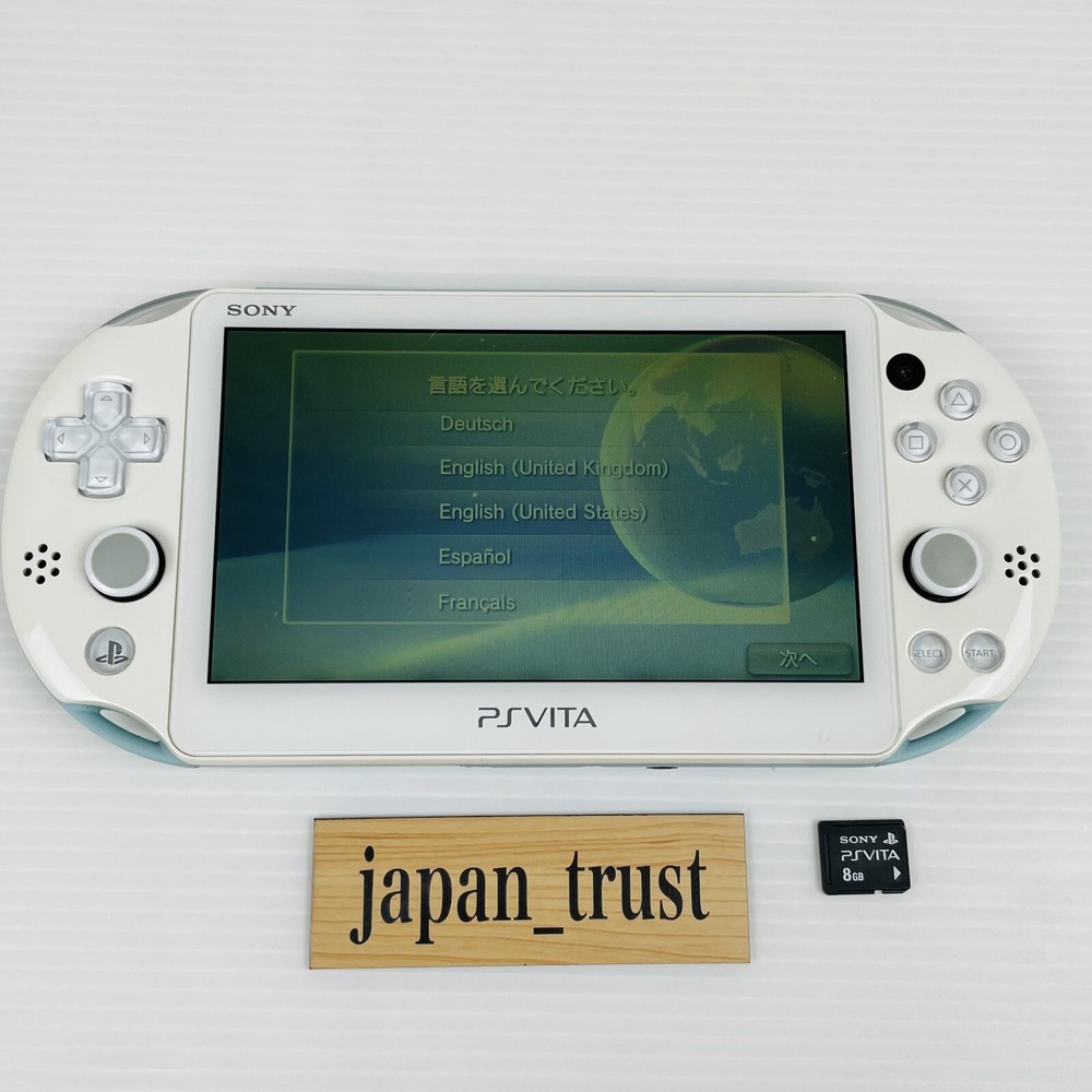 Sony PS VITA Play Station Wi-Fi Light Blue White PSV Console 8GB Memory Card