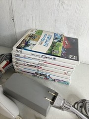 Nintendo Wii Bundle, 2 Controllers, 8 Games Wii Sports Cars 2 Angry Birds Golf