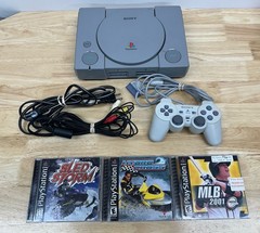 Sony PlayStation 1 PS1 Console SCPH-9001 Working Controller Wires 3 Games