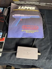 Nintendo NES Action Set Complete in Box, w Light Gun, 2 Controllers, Not Working