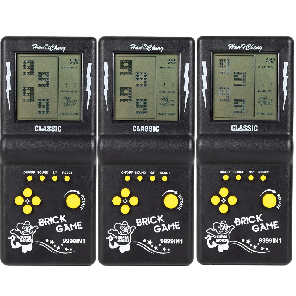 Handheld Brick Game Console,3.5-inch Large Screen Black Handheld Building Blo…