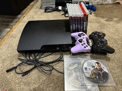 Sony PlayStation 3 Slim PS3 320GB Console CECH-3001B 9 Games Tested GTA! Nice!