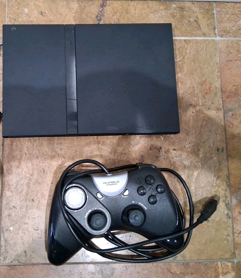 (Tested) PlayStation 2 Slim Console Black (Controller Included)