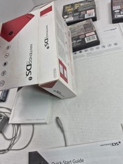 Nintendo DSI Matte Red Handheld System Box Charger Games Tested With Issues