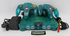 Nintendo 64 N64 Funtastic Ice Blue Console, Controllers & Cables Tested/Working