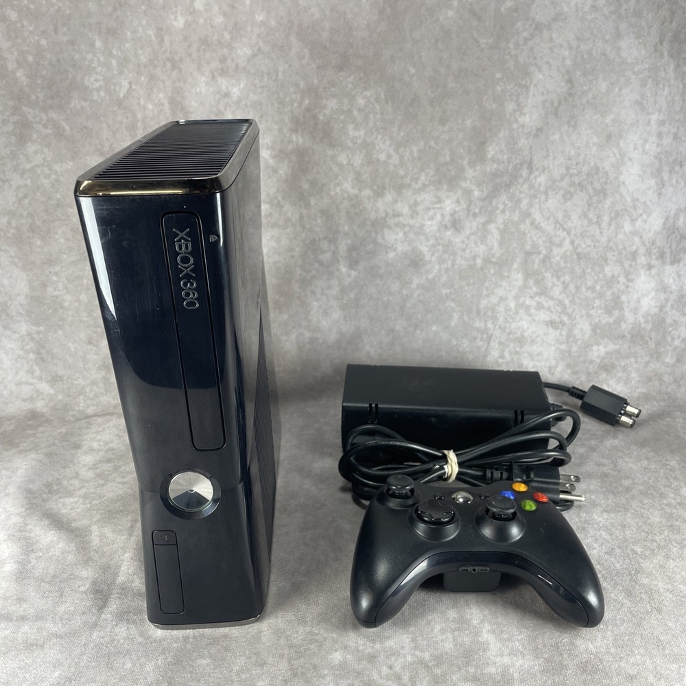 Microsoft Xbox 360 S Slim 250GB Console Model 1439 + Controller Tested Works