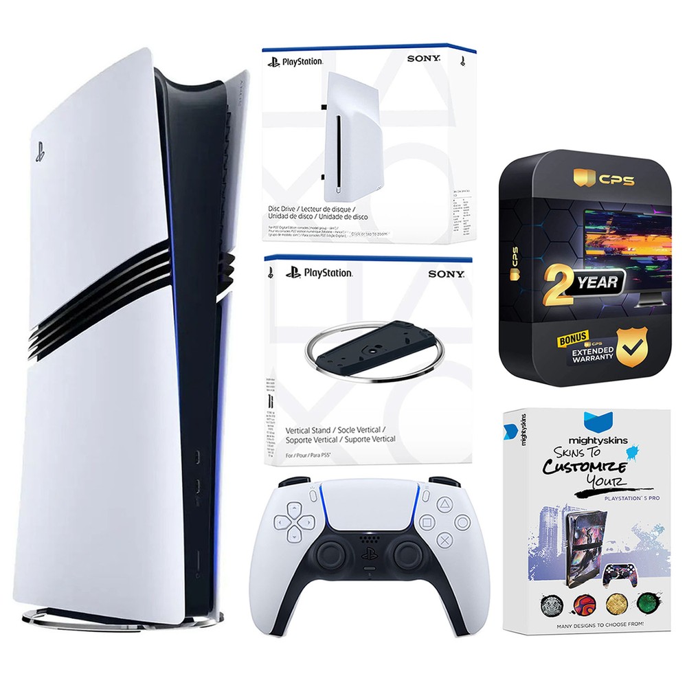 Sony PS5 Pro Digital Console + Disc Drive Attachment + Vertical Stand