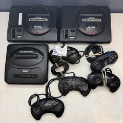Lot of 2 Sega Genesis console For Parts Repair Replace Model 1 2 + Controllers