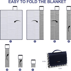 Picnic Blanket Outdoor Extra Large Picnic Mat 80″X60″ Camping Blanket Beach Blan
