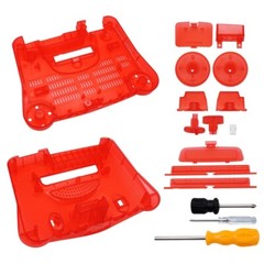 Full Housing Case Shell Cover Replacement Nintendo 64 N64 Console – RED CLEAR