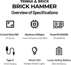 Trimui Hammer Metal Body Pink 3000mAh Vibration