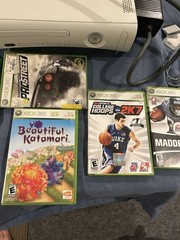 XBOX 360 CONSOLE AS IS FOR PARTS, bundle – 2 Controllers, 64MB, PS, cable, 8 dis