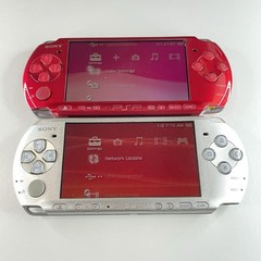 Sony PSP 3000 Handheld Console Lot – Silver & Red – Parts or Repair
