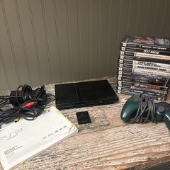 Sony PlayStation 2 Slim PS2 Console Bundle Set Fully Tested 14 Game Lot