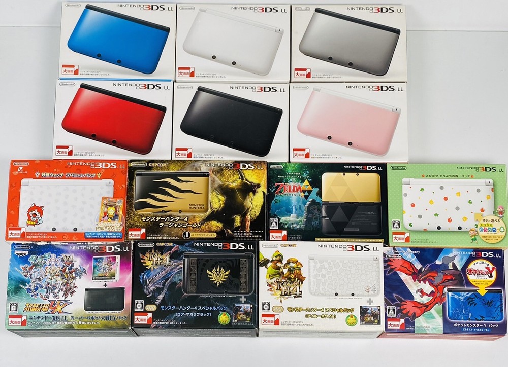 Nintendo 3DS LL XL Console Various Color Box Manual Complete NTSC-J (Good)