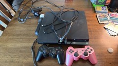 Sony PlayStation 3 Slim Home Console – Black *pink controller not included*
