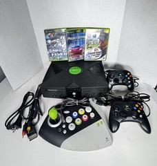 Microsoft Xbox Original Console 2 Controllers, Joystick, Wires & Games – Tested