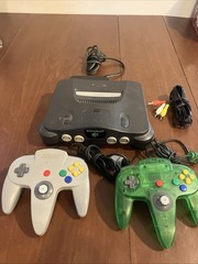 Nintendo 64 Console W/ Standard & Jungle Green Controllers Tested