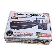 Atari Flashback 4 Console 2 Wireless Controllers Tested Working Póster Included